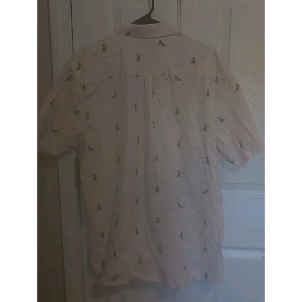 Rip Curl Men Button Up Stretch‎ Short Sleeve Hula Breach Shirt, Pink, Sz XL
